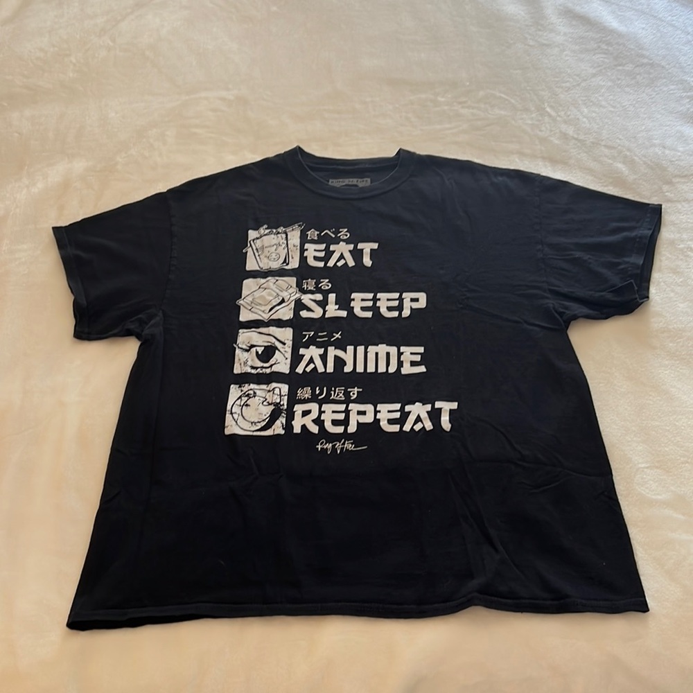 Ring Of Fire Black Tee T Shirt Size: XL ( EAT SLEEP ANIME REPEAT)